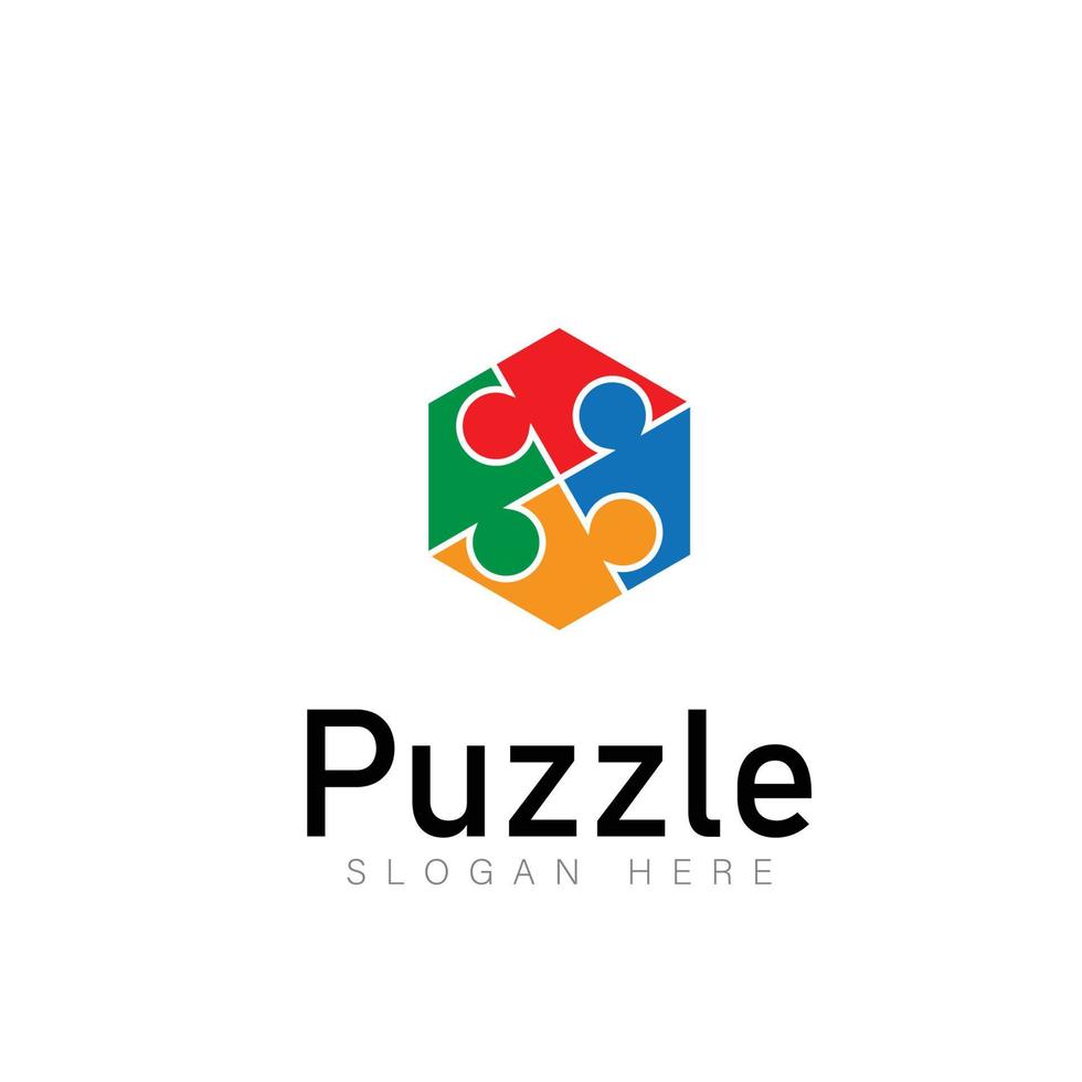 Puzzle Set Logo Vector Template Dowload