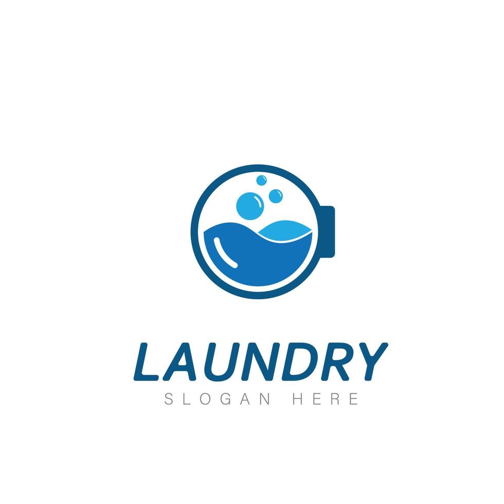 logo design laundry icon washing machine with bubbles for business clothes wash cleans modern template vector