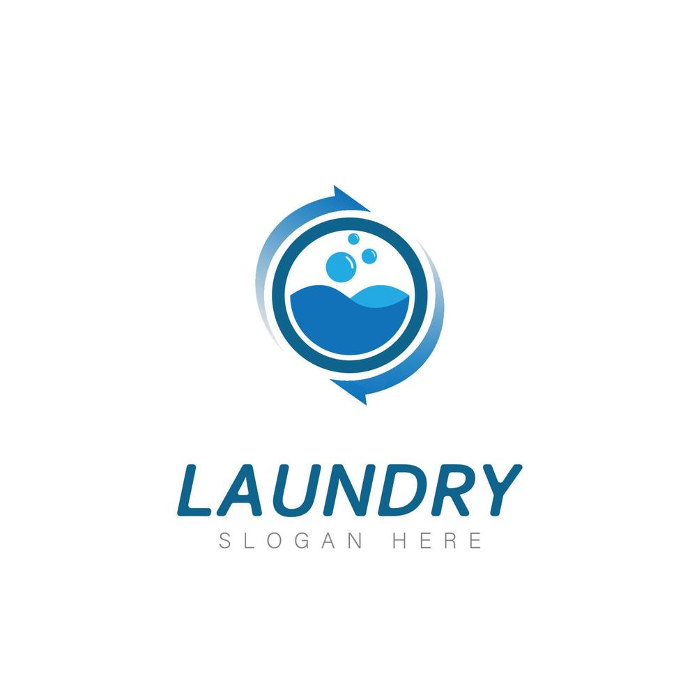 logo design laundry icon washing machine with bubbles for business clothes wash cleans modern template vector