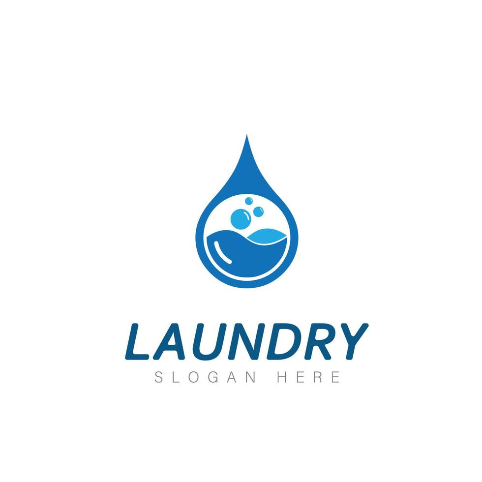 logo design laundry icon washing machine with bubbles for business clothes wash cleans modern template vector