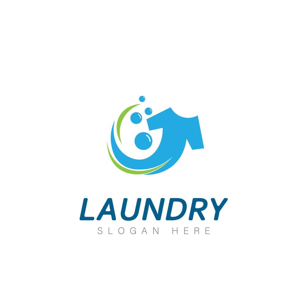 logo design laundry icon washing machine with bubbles for business clothes wash cleans modern template vector