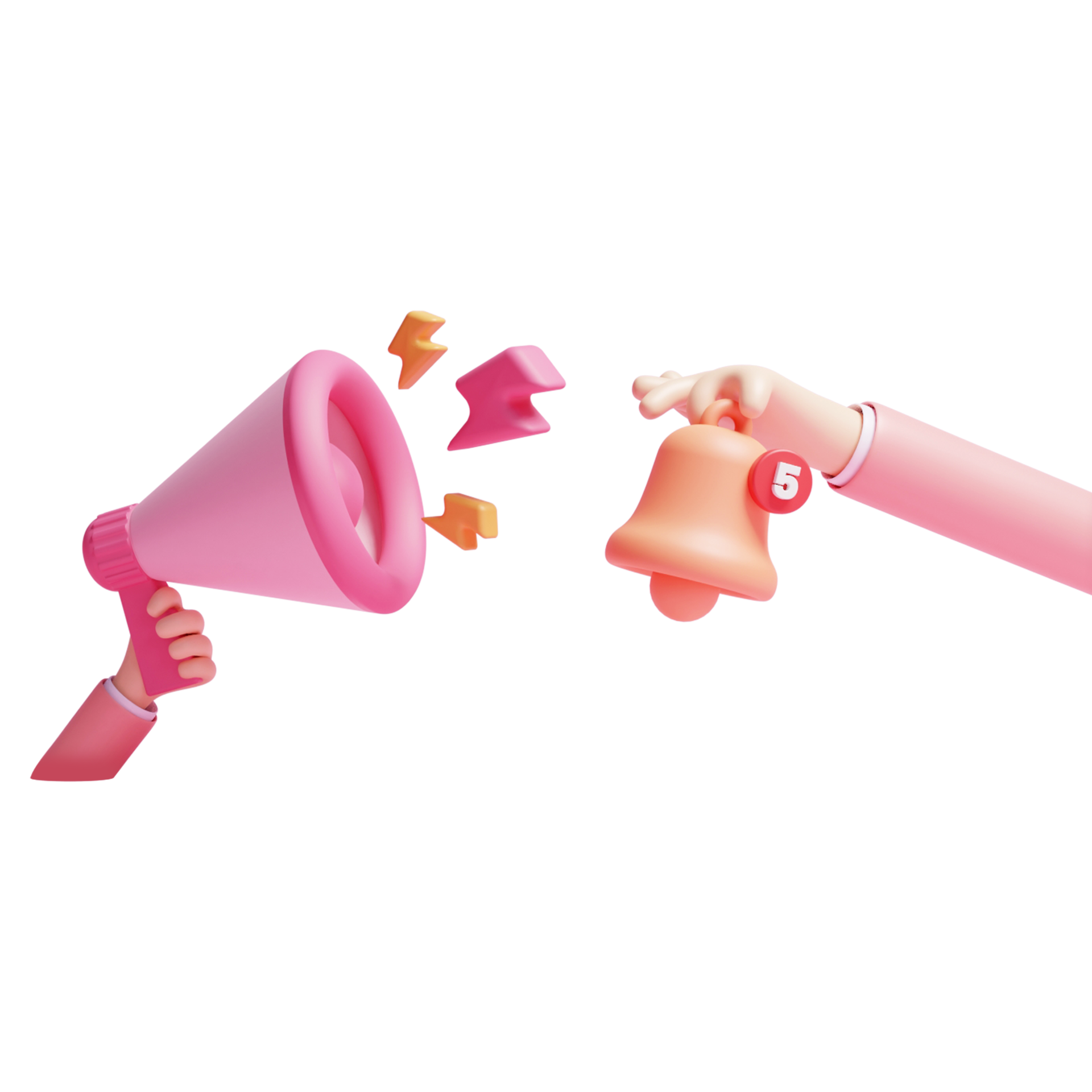 Free 3d megaphone speaker with notification icon bell or 3d megaphone speaker announce promotion