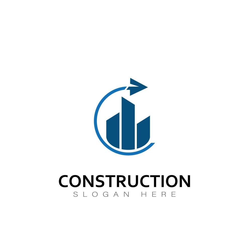 vector de diseño de icono de logotipo de edificio de construcción