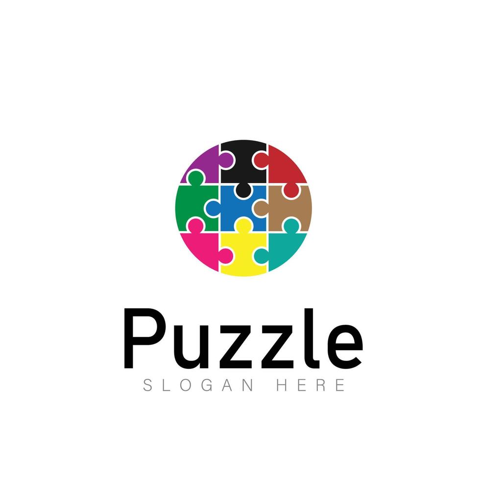 Puzzle Set Logo Vector Template Dowload