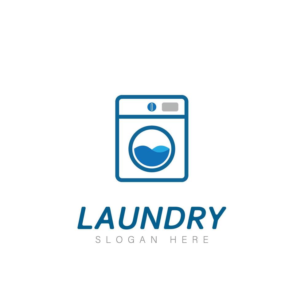 logo design laundry icon washing machine with bubbles for business clothes wash cleans modern template vector