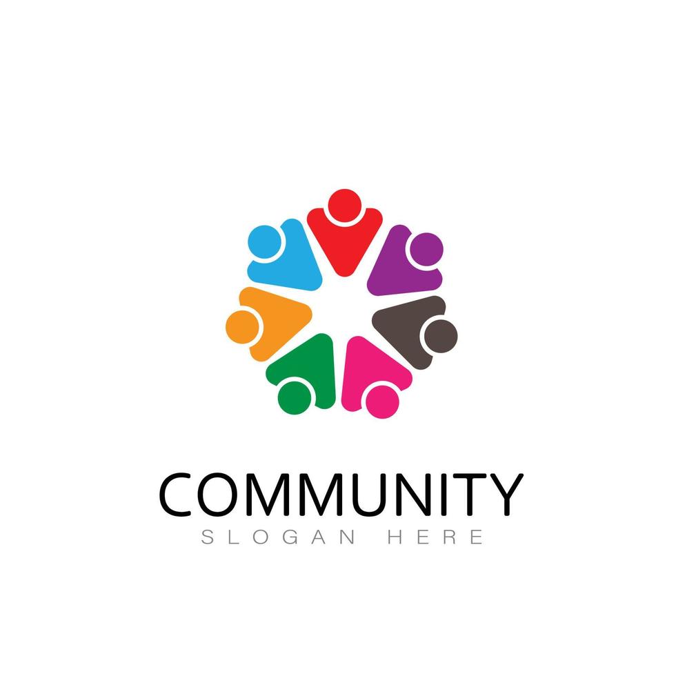 comunidad logo icono diseño vector personas