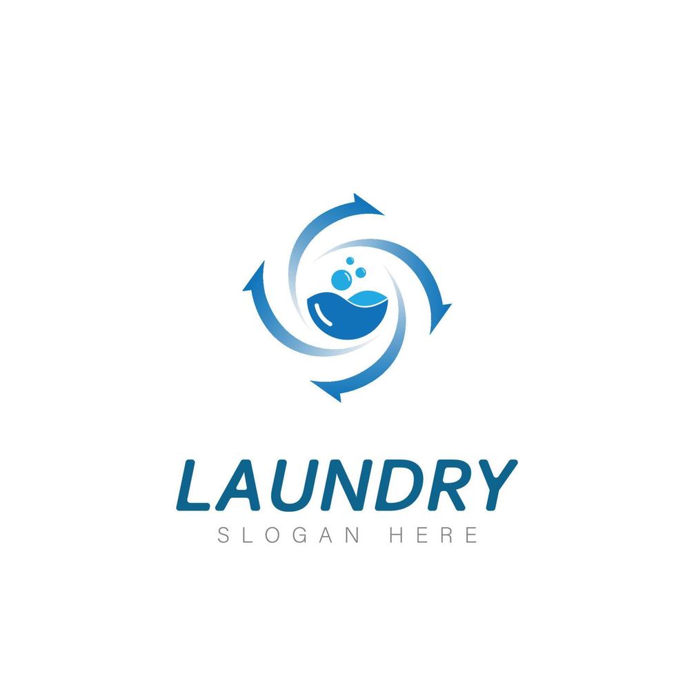 logo design laundry icon washing machine with bubbles for business clothes wash cleans modern template vector