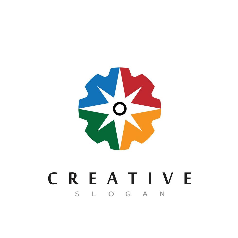 plantilla de diseño de logotipo de concepto de brújula creativa vector