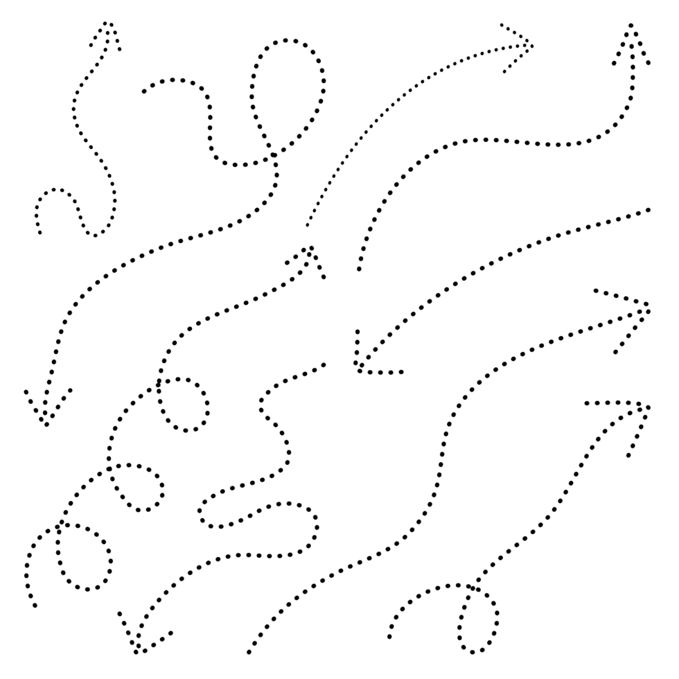 Hand drawn dot arrow png