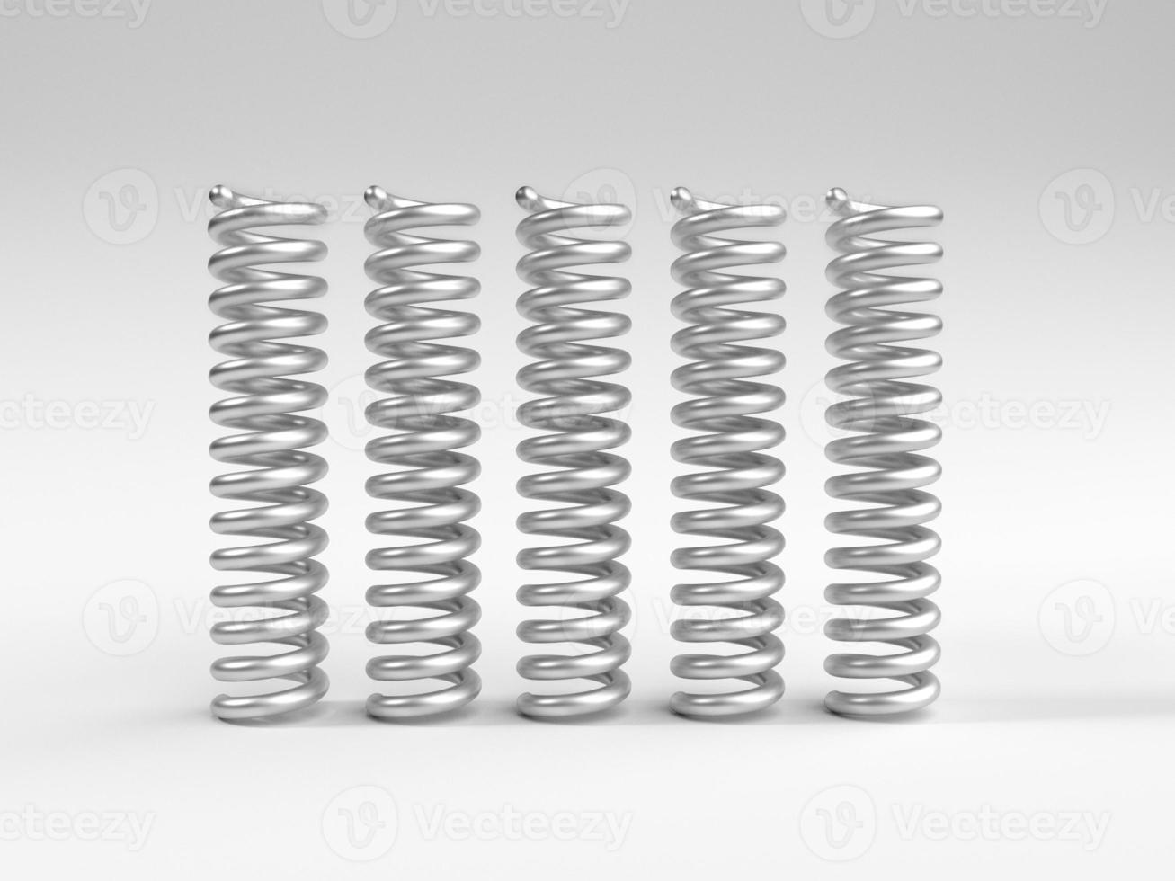 spring steel with shadow on white background isolation. 3d render photo