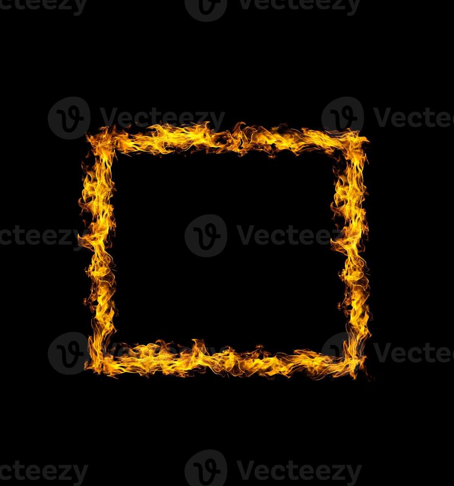 Square. flame heat black background photo