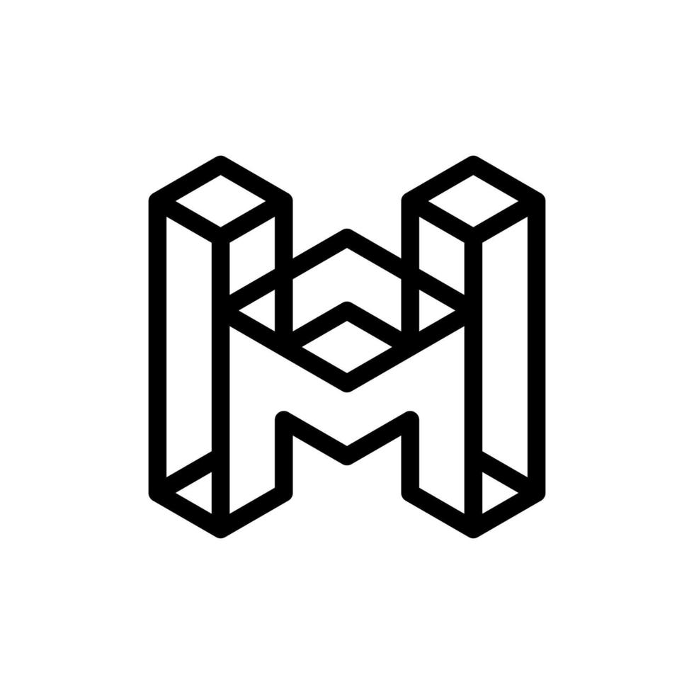 Letter m monogram building minimalist logo vector