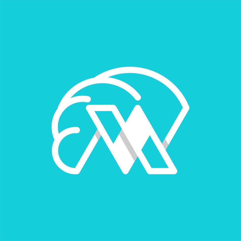 Letter wm brain modern creative bussiness logo vector