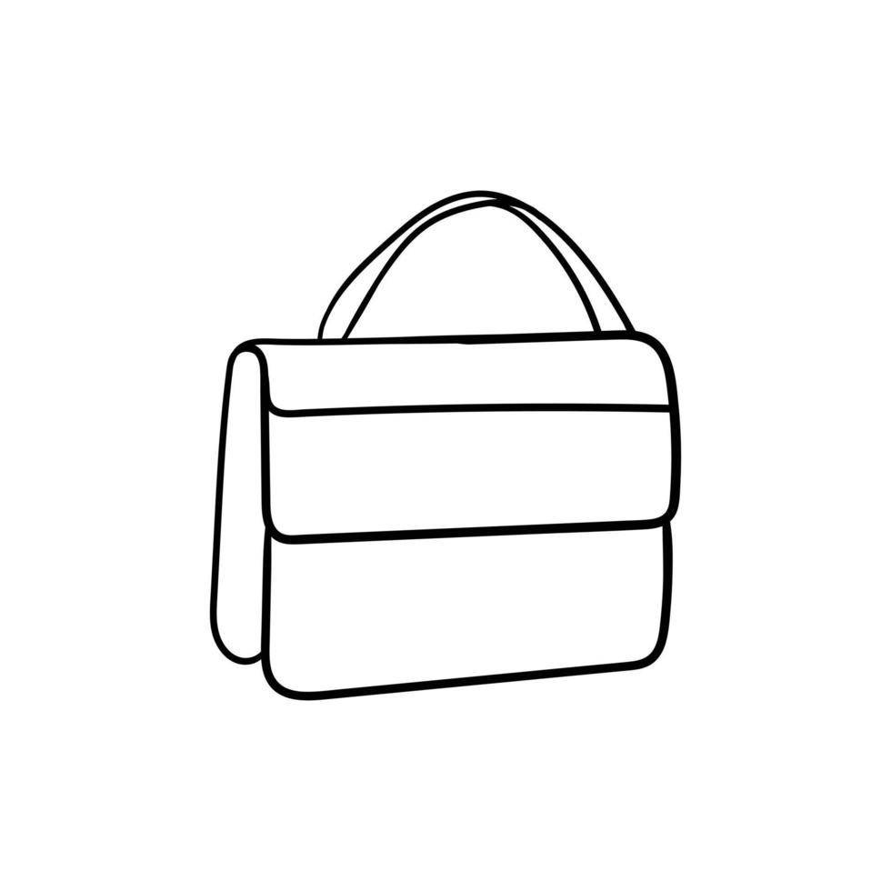 mujer bolso línea moderno diseño vector