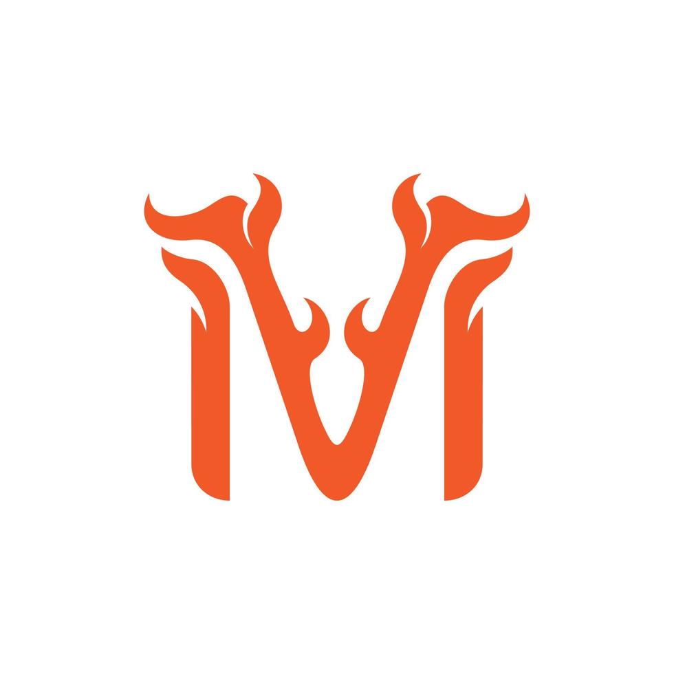 Letter m monogram flame unique modern logo vector