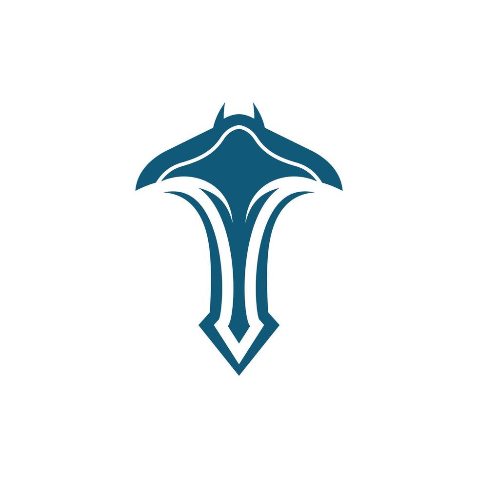 Simple stingray fish modern creative logo design vector