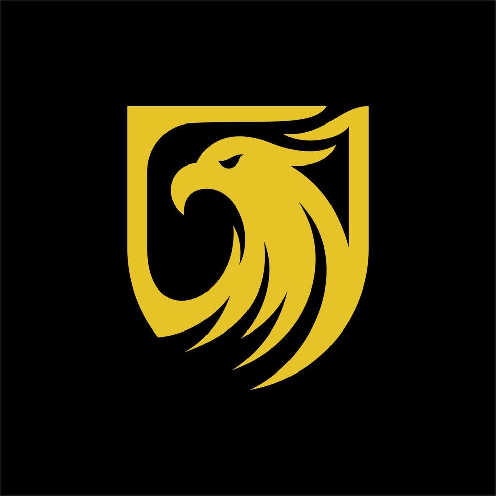 Eagle head and shield luxury creative logo vector