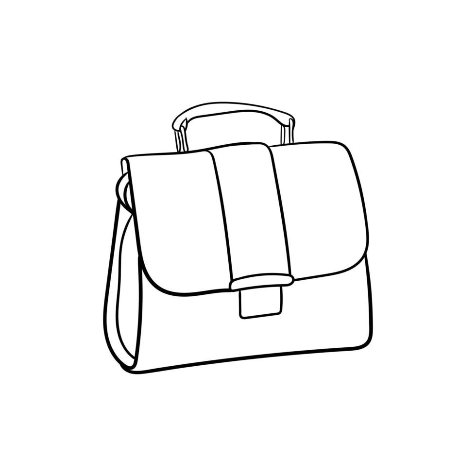 mujer bolso sencillo línea diseño vector