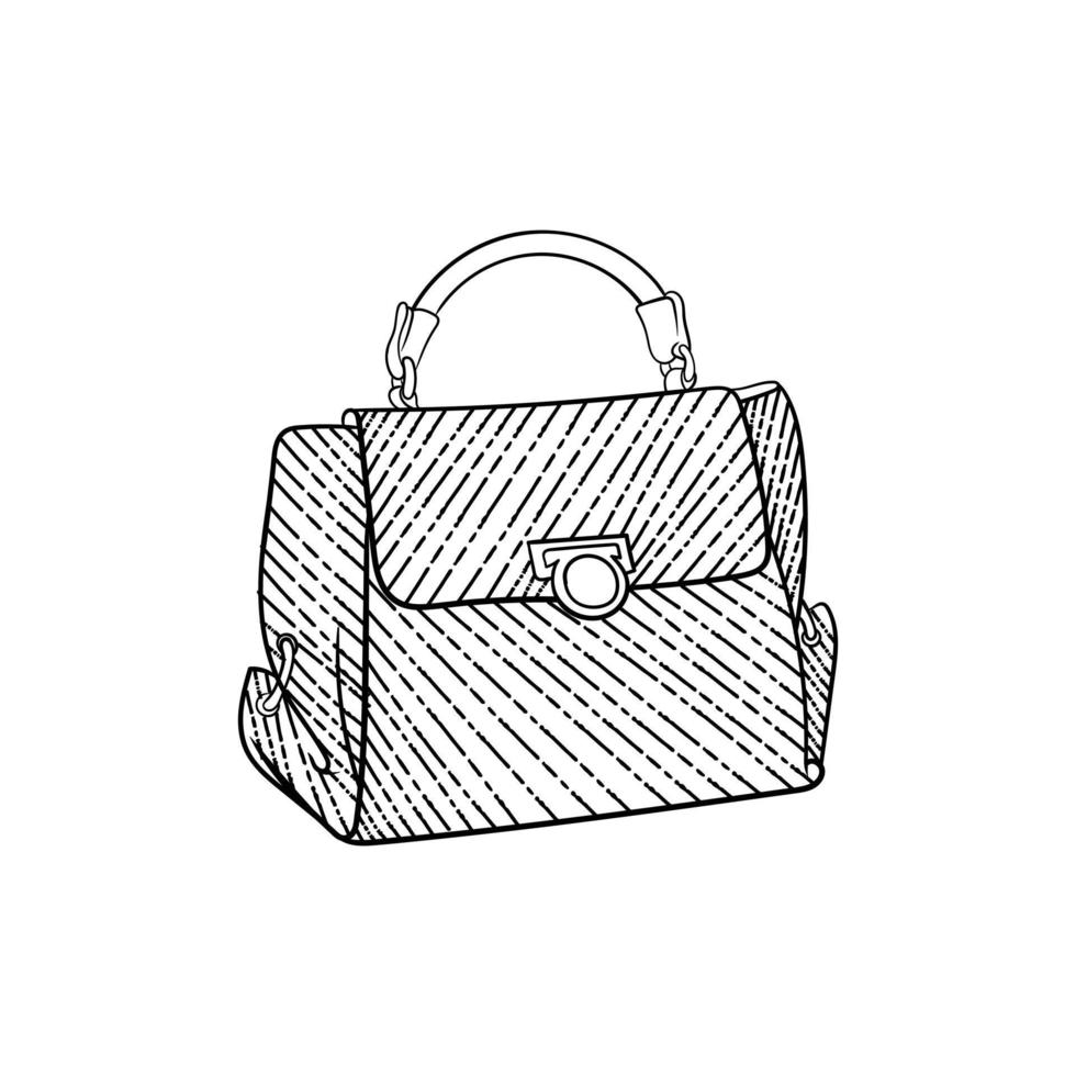 Woman bag stylish fasionable vintage style design vector