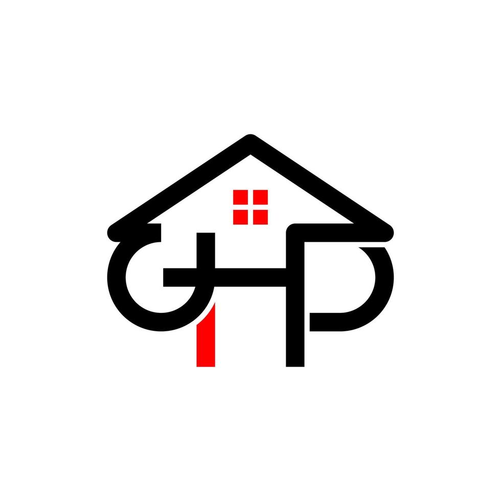 letra ghp hogar Iglesia línea moderno logo diseño vector
