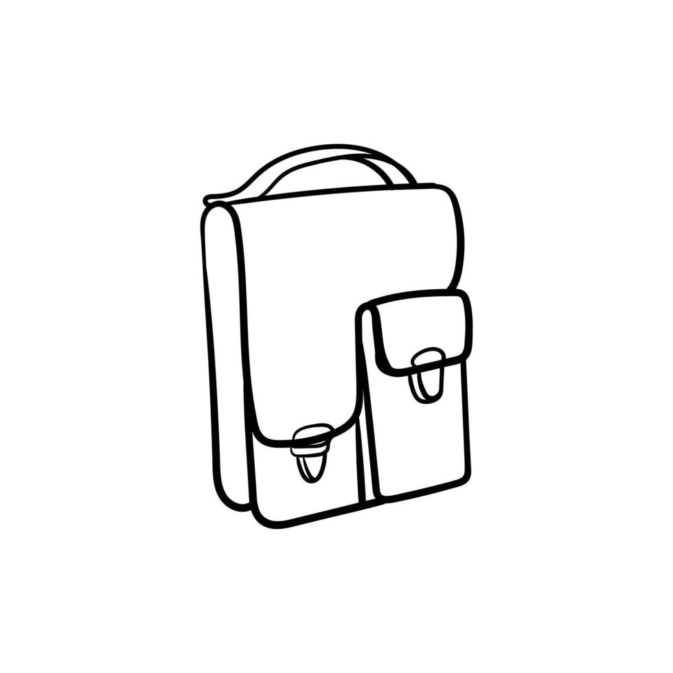 colegio mochila sencillo línea diseño vector