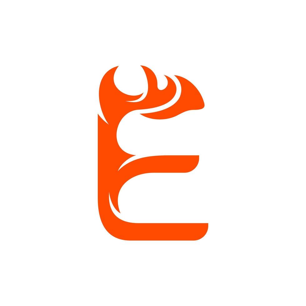 Letter e flame illustration creative logo design vector