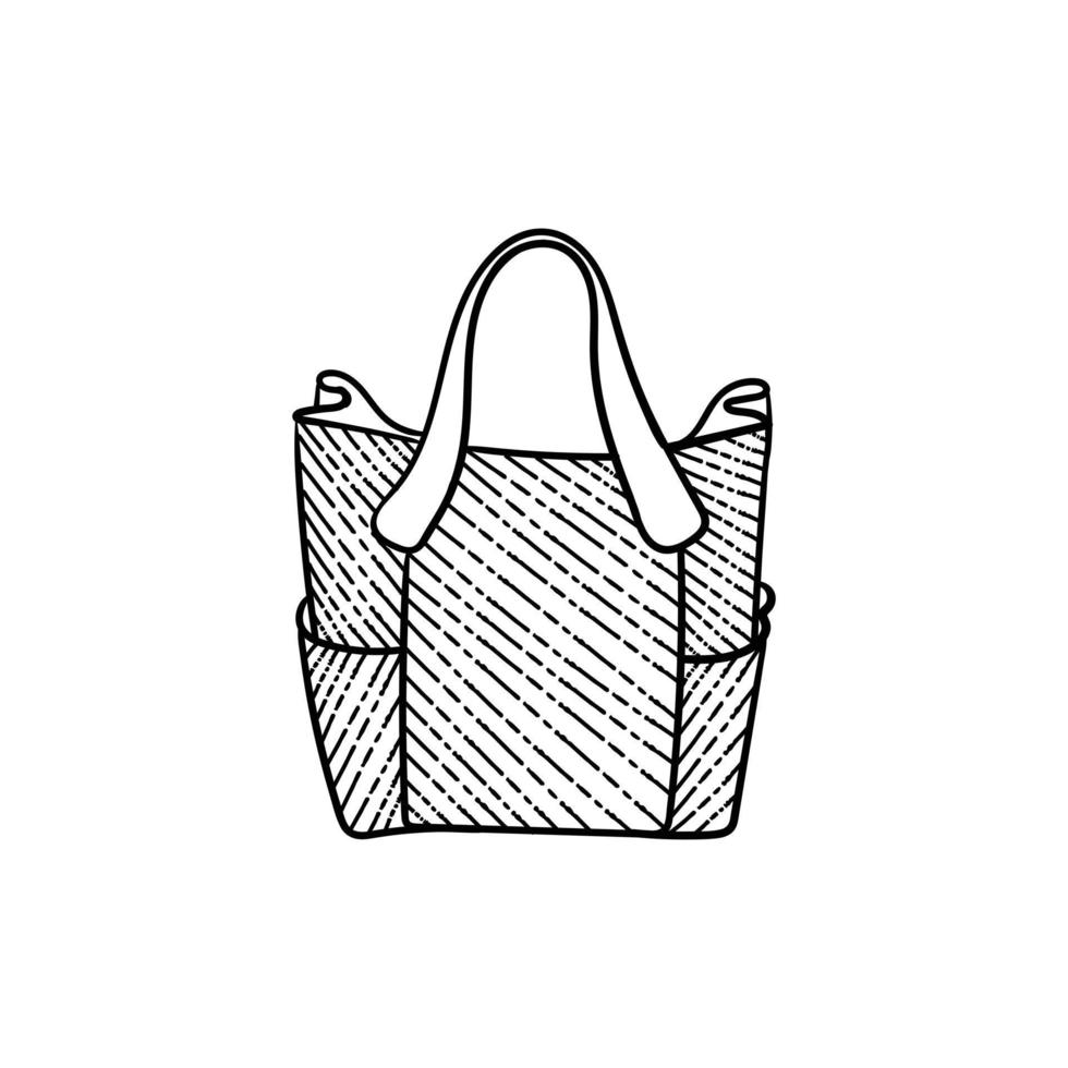 Woman bag luxury line art design vector
