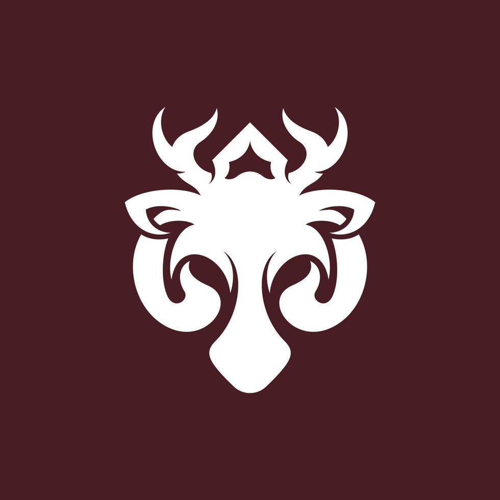 Antelope head simple creative logo design vector