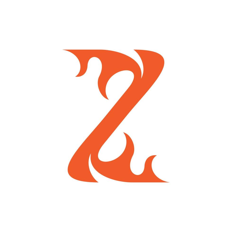 letra z fuego moderno creativo logo vector