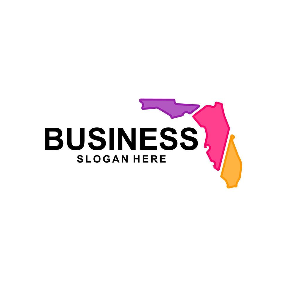 Map of florida colorful illustration design vector