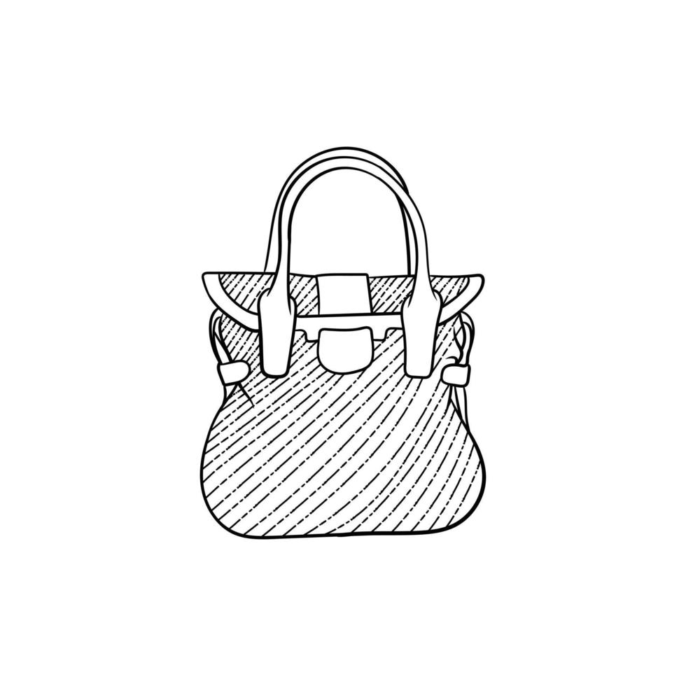 Bag elegant line art illustration design vector