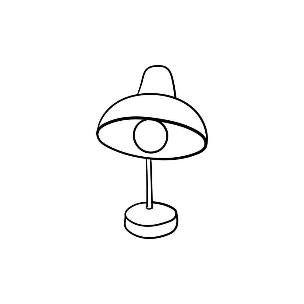 lámpara escritorio bulbo sencillo línea diseño vector