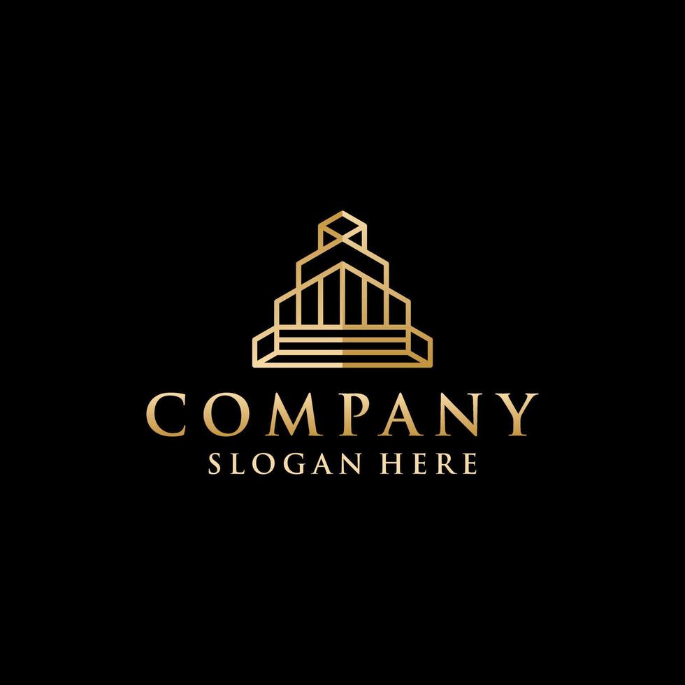 Building real estate line luxury modern design vector