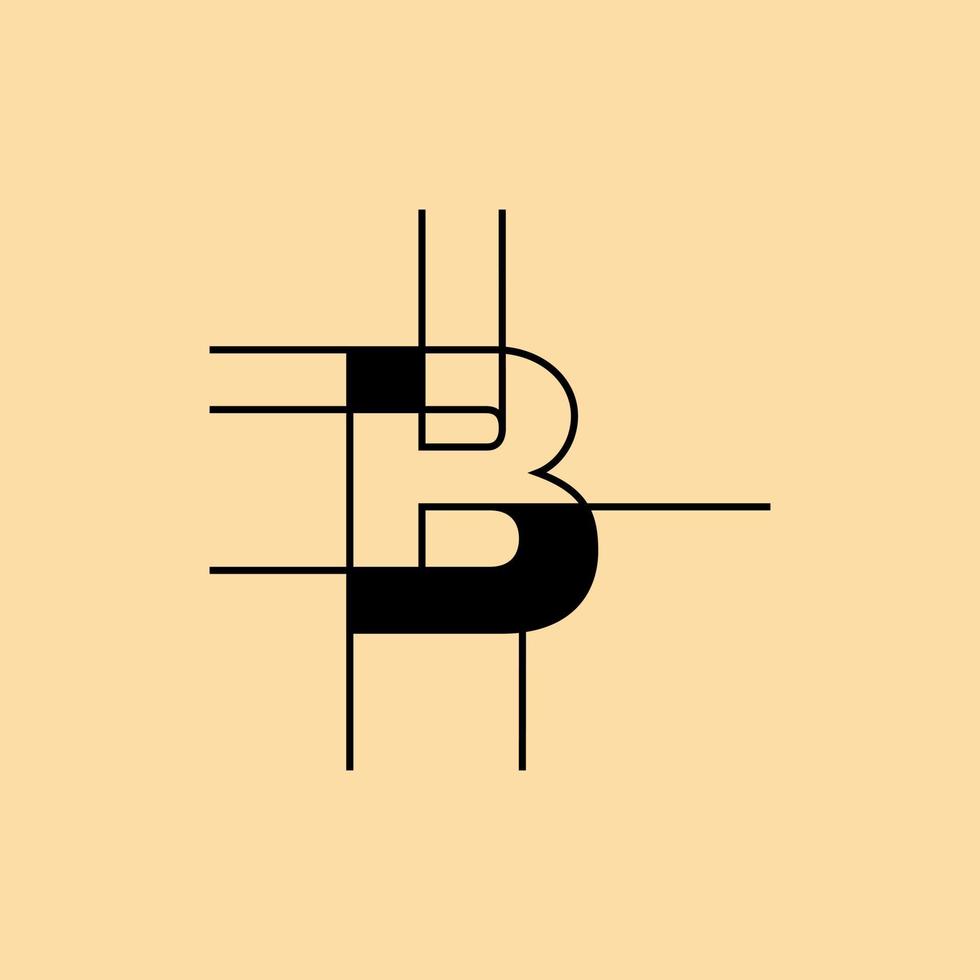 Letter b monogram architecture geometric logo vector