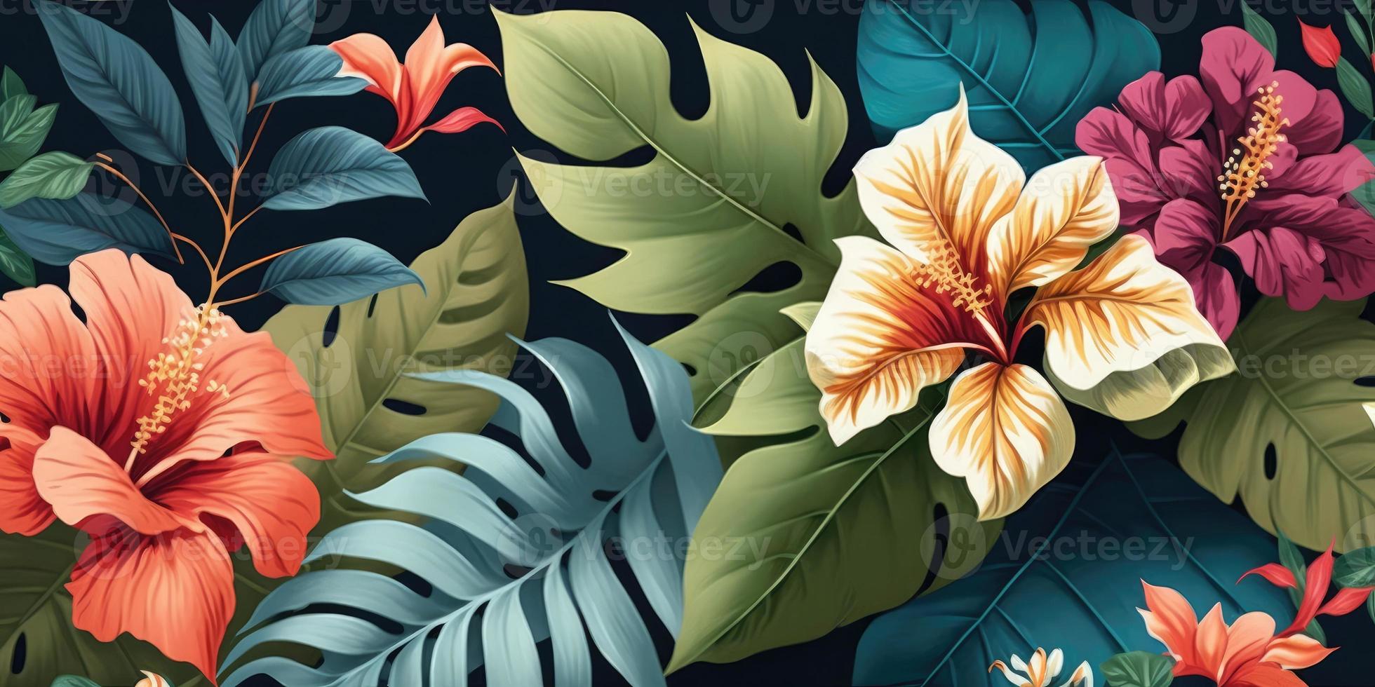 raster of stylish floral seamless rapport illustration design art. photo