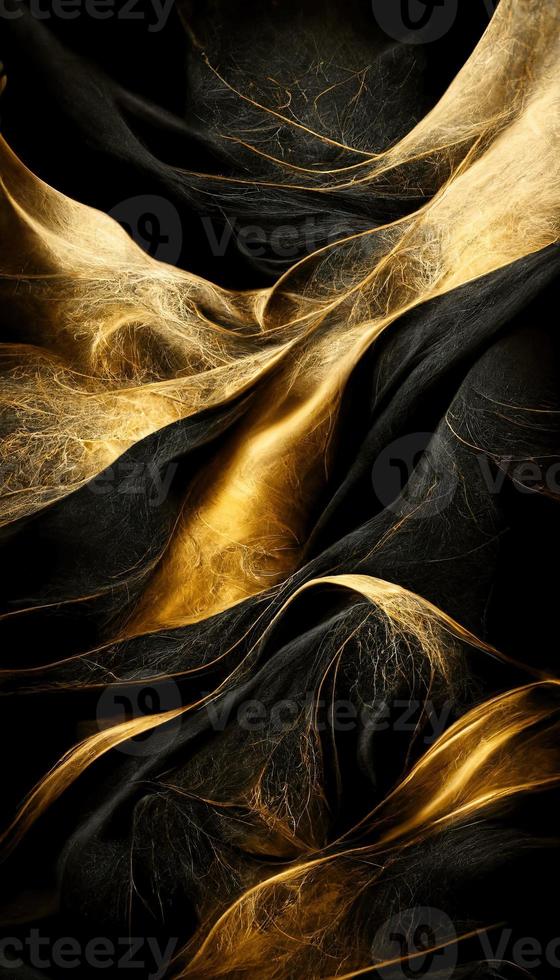 Golden with black abstract background. Metal wallpaper illustration photo