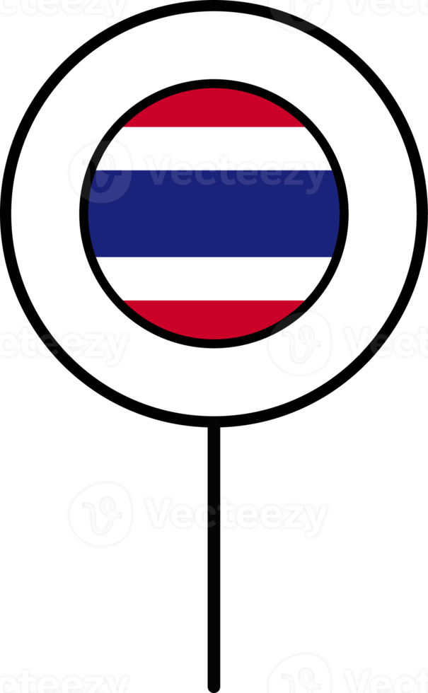 Thailand flag circle pin icon. png