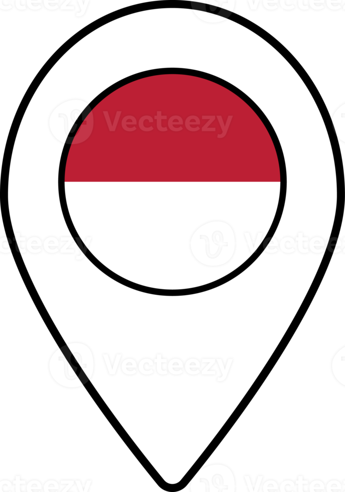 Indonesia flag map pin navigation icon. png