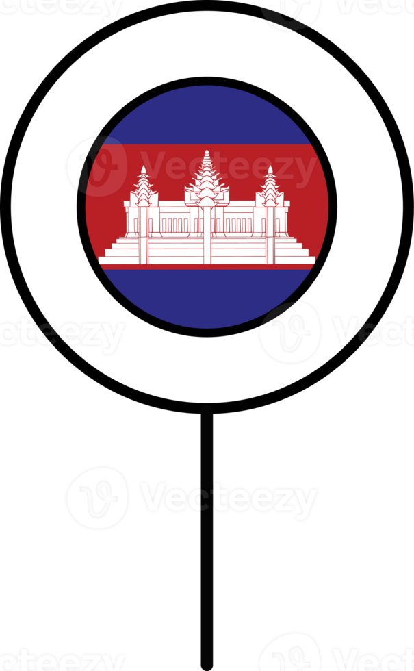Cambodia flag circle pin icon. png