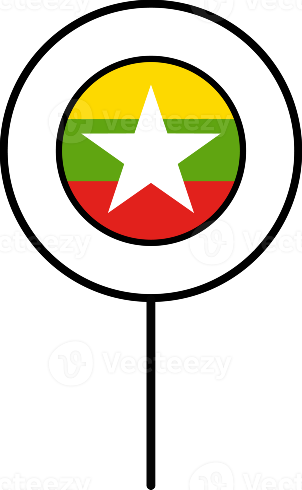 Myanmar bandiera cerchio perno icona. png