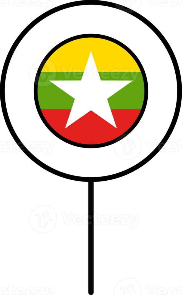 Myanmar flag circle pin icon. png