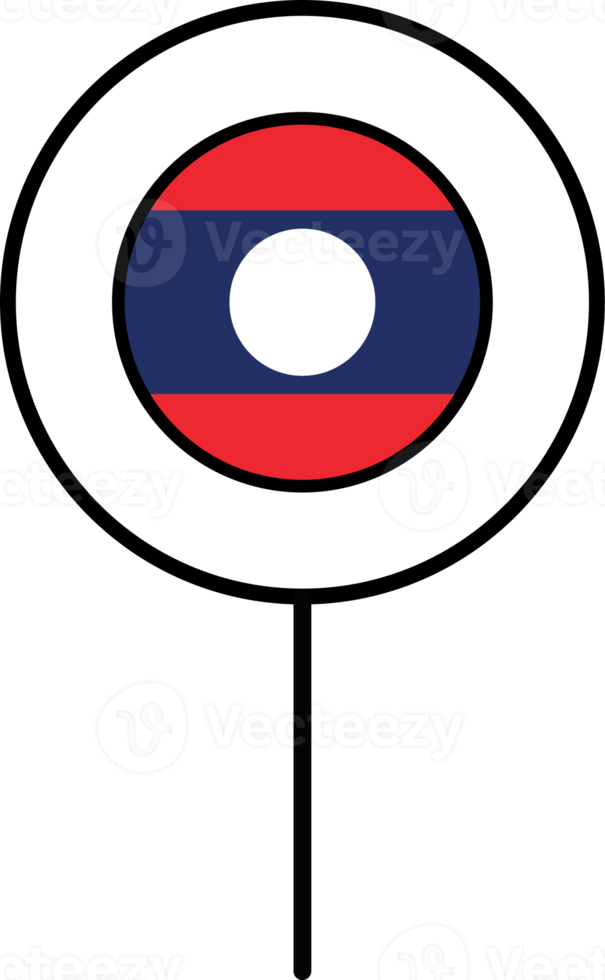 Laos flag circle pin icon. png