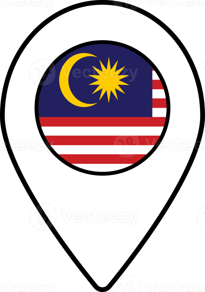 Malaysia flag map pin navigation icon. png