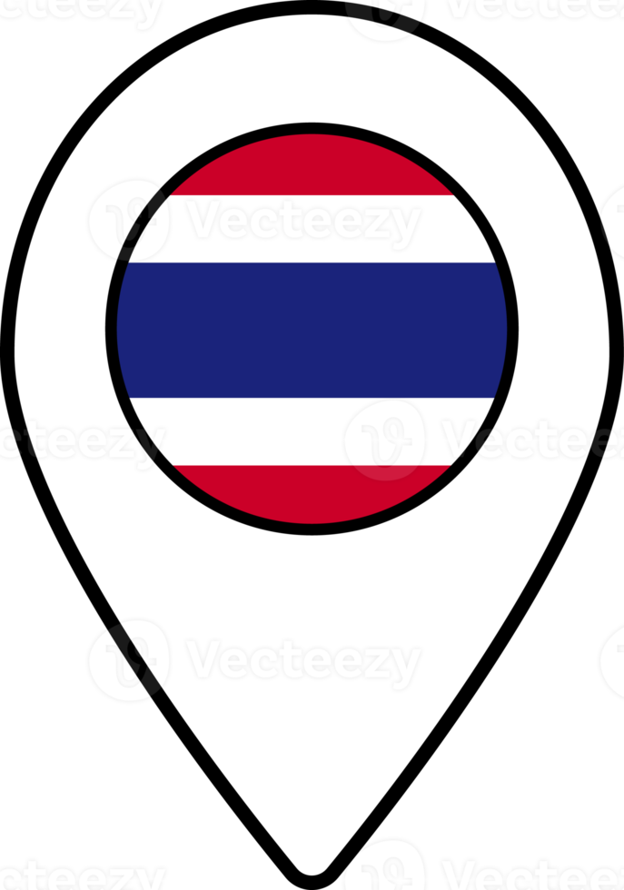 Thailand flag map pin navigation icon. png