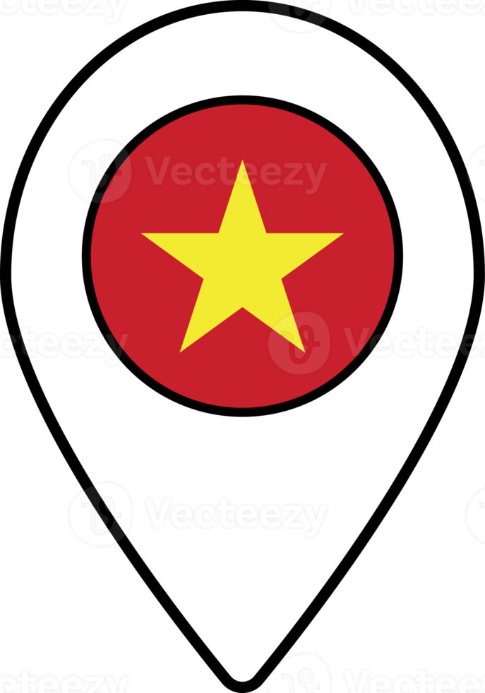 Vietnam flag map pin navigation icon. png