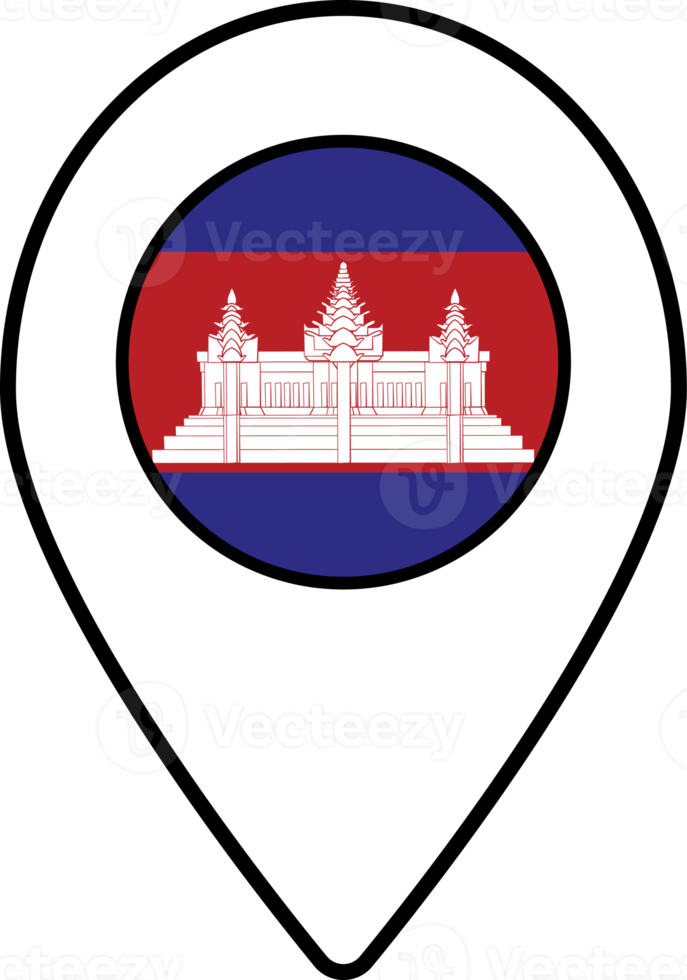Cambodia flag map pin navigation icon. png