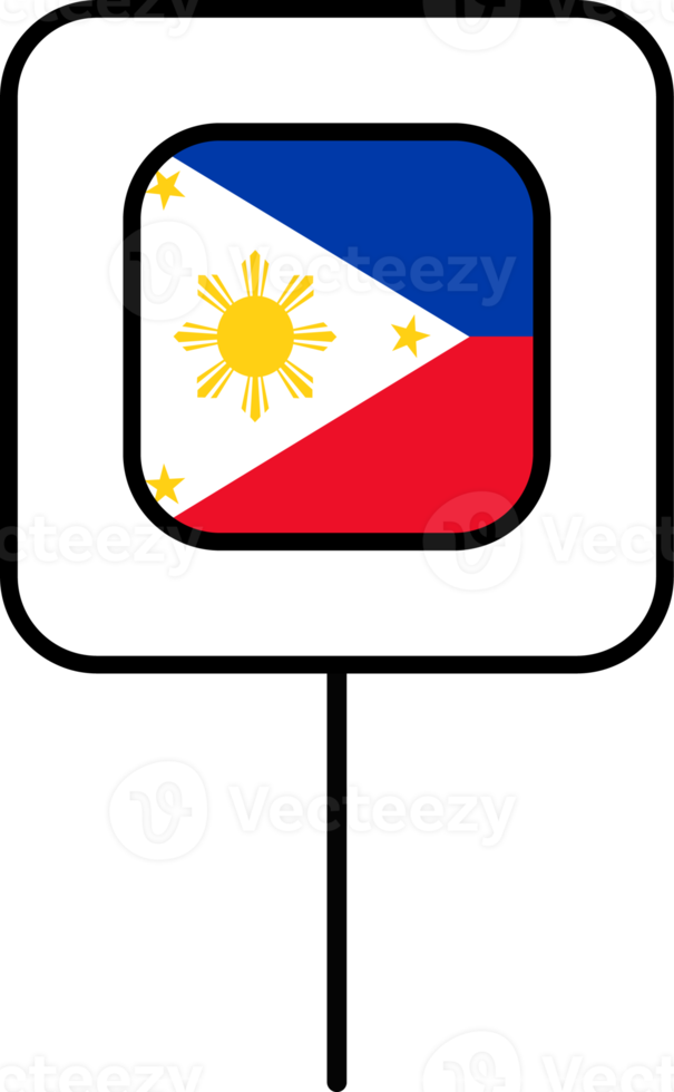 Philippines flag square pin icon. png