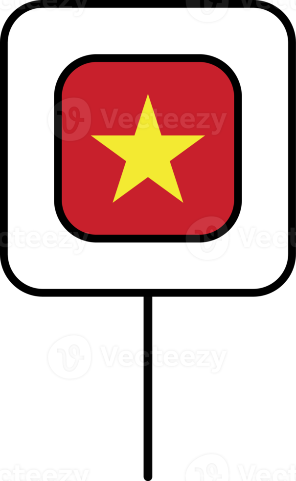 Vietnam flag square pin icon. png