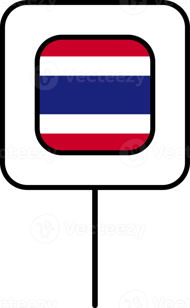 Thailand flag square pin icon. png