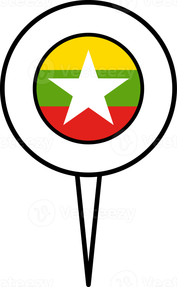 Myanmar flag pin location icon. png